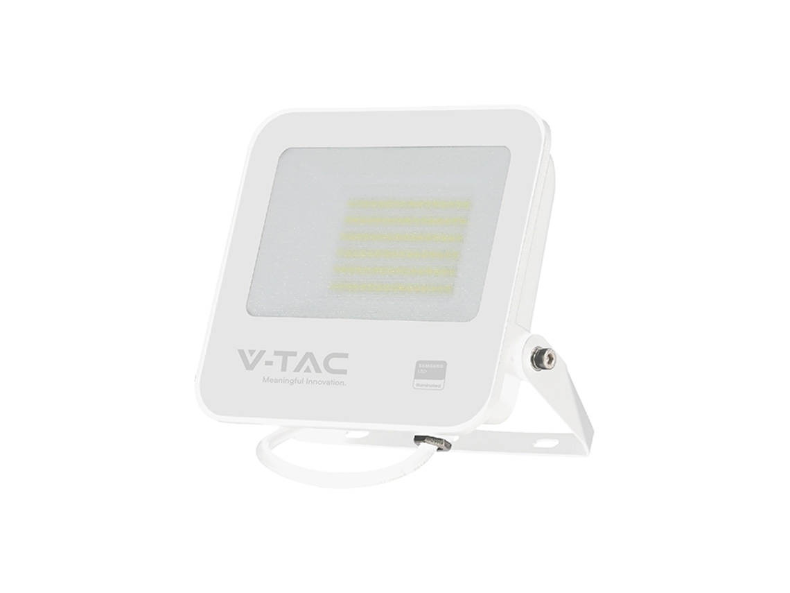 Projector Led V Tac 50w Samsung Chip Pro S Branco Vt 44055 6500k 4270lm 5 Lat Dúvidas