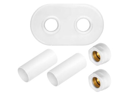 Colar Branco 2X Conectores Cu Conjunto de Máscara Radiador Cobertura Decorativa Aquecedor