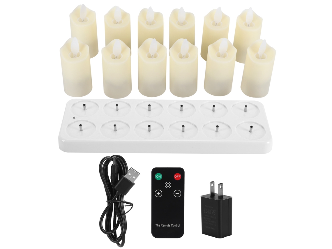 Baok - Velas elétricas simuladas sem chama com controle remoto para decoração de casamento