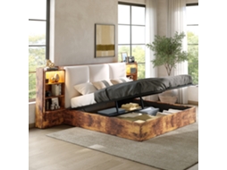 Cama Plataforma Mdf E Contraplacado Marrom 180x200 Cm