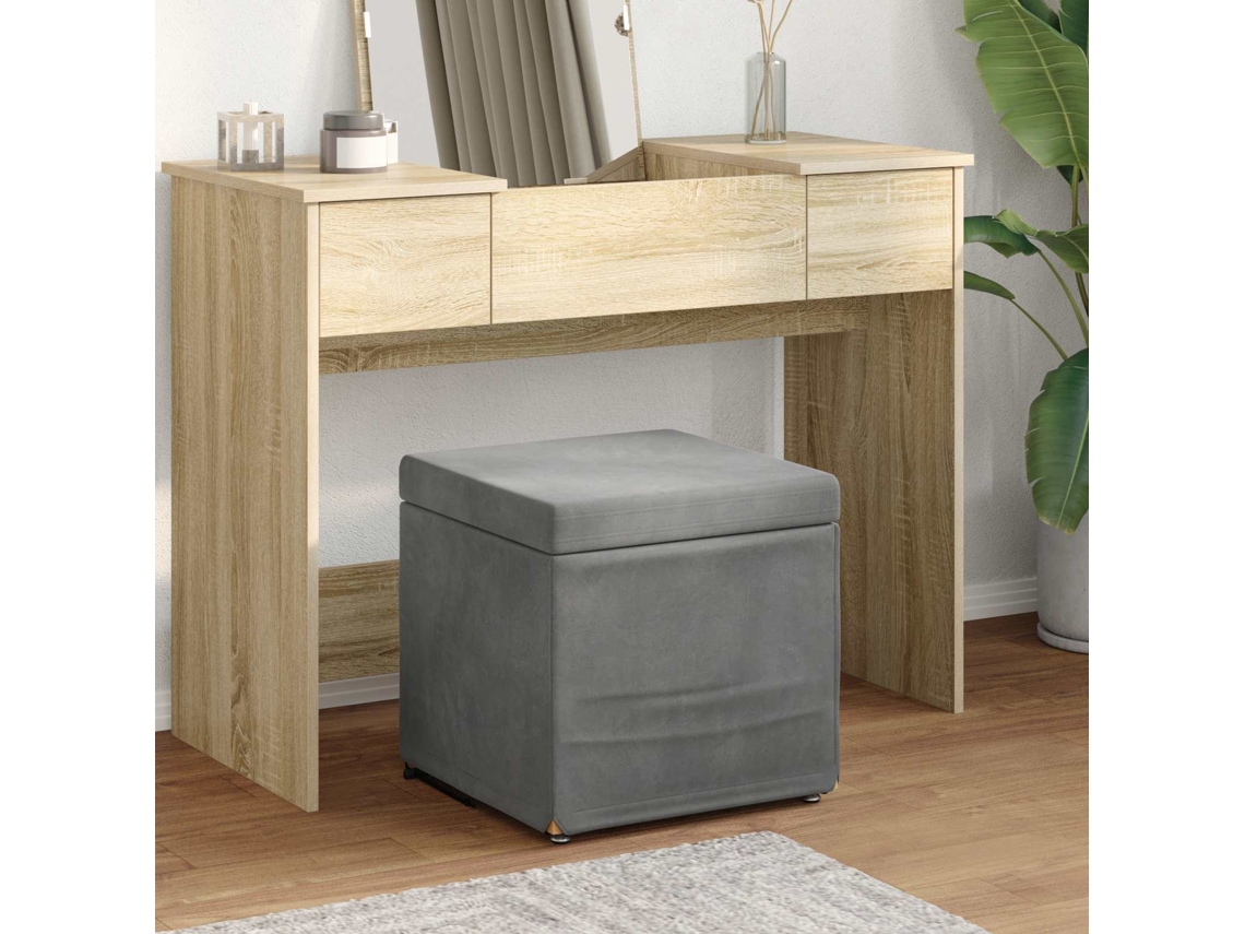 Vidaxl Banqueta Cinza Escuro 41 X 41 X 40 Cm