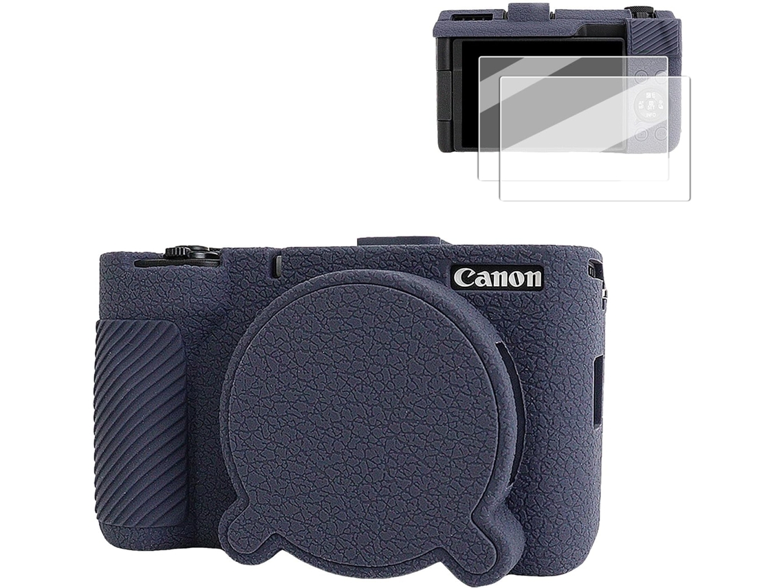 Capa Protetora Silicone HEXINYIGJLY para Canon Powershot V1acesso Tripétampa Objetiva, Películas Ecrã Roxo
