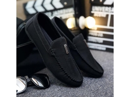 2026-zapatos De Hombre Confortables Slip-on Planos Casuales Suaves De Baja Tacon Respirantes Zow Quarenta Negro