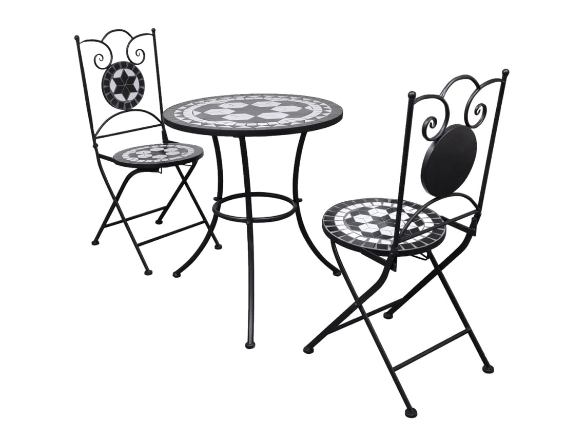 Bistro Set, Bistro Sets Vidaxl Preto Cerâmica (n/a)