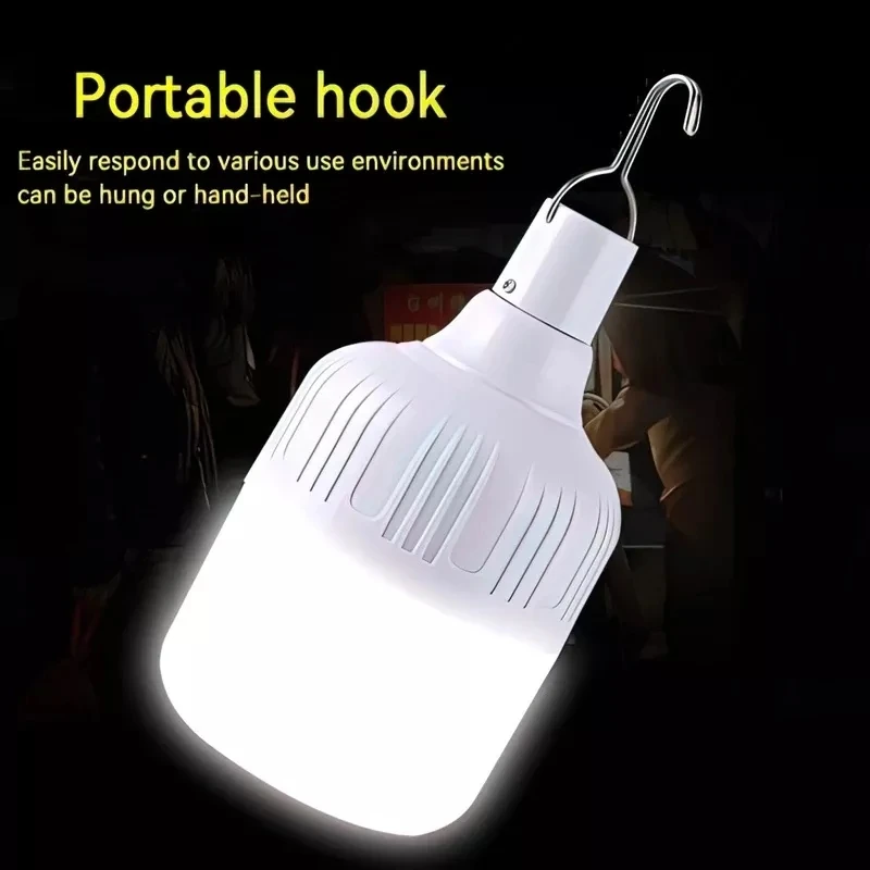 Lanterna de Emergência Portátil 80 W com Gancho, Recarregável Via Usb, para Uso Externo BRILVIBERA