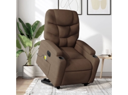 Vidaxl Poltrona Elétrica Elevatória Massagens Tecido Castanho