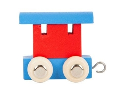 Vagão De Trem De Madeira Small Foot Vermelho/azul Trem De Brinquedo Com 12 Peças