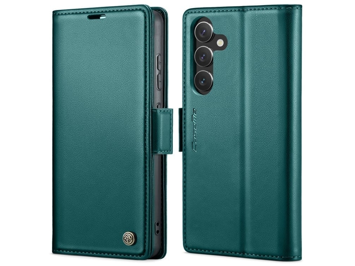 Capa Para Samsung Galaxy A55 Borboleta Fivela Litchi Textura De Telefone De Couro Rfid Antirroubo Azul Perolado
