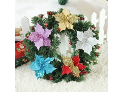 Laxiscreed Pack De 10 Poinsettias Douradas De 13cm Para Decoração Natalícia