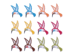 Conjuntos/12 Peças Apliques De Tecido De Beija Flor Bordados Emblemas De Costura Para Bolsas Jeans Slowmoose