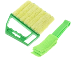 Conjunto De 2 Escovas Verdes Para Limpeza Persianas E Saídas Ar Condicionado, Ferramentas De Limpeza Em Abs E Pelúcia