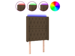 Cabeceira de Cama com Luzes Led Tecido Castanho MAISON EXCLUSIVE (83x16x118 cm)