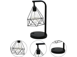 Luminária de mesa Retro Fio Copper com luz Quente, em plástico Oca e ferro, funciona com 3 pilhas AAA.