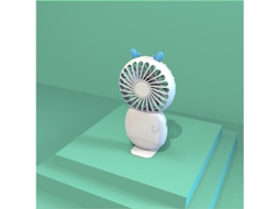 Mini Ventilador Recarregável MDUG portátil, silencioso, com visor digital e bateria de 4000 mAh (um branco)
