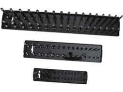Organizador De Soquetes De Plástico Preto De 3 Peças, Com Base Resistente Para Medidas Métricas E Sae.