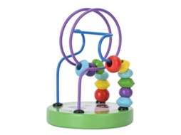 Ats brinquedo Educativo de Quebra cabeça Mini de Madeira com Pérolas Coloridas para Crianças Pré escolares (panda)