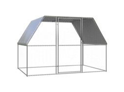 Vidaxl Galinheiro 3x2x2 M Aço Galvanizado Prateado E Cinzento