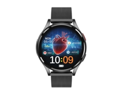 Smartwatch com chamadas Bluetooth, reprodução de música, notificações e monitoramento de ECG, preto. Bestvite