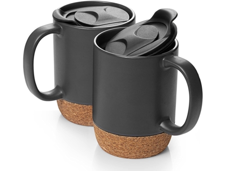 Canecas de café cinza fosco de 15 onças DOWAN