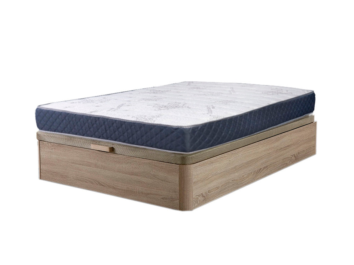 Sommier Carvalho Atenas 150X190Cm Colchão Viscoelástico 23Cm SALDOSYSTOCKS