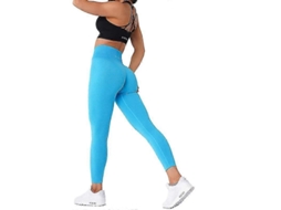 Leggings Sem Costura Nvgtn Mulher Fitness Elásticas Respiráveis Levantam o Bumbum Azul Caribe Tamanho G Azul Caribe