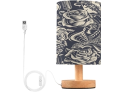 Luminária De Cabeceira Com Porta Carregamento Usb, Luminária De Mesa Para Quarto Meninas, Estilo Vintage, Monocromática
