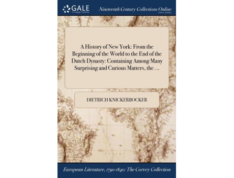 Livro A History Of New York De Dietrich Knickerbocker (inglês)