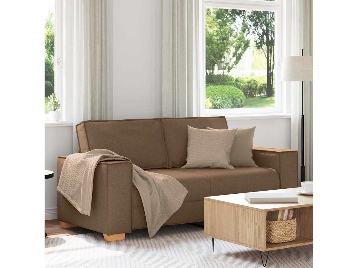 Vidaxl Sofá De 2 Lugares Marrom 180x78x84 Cm Tecido