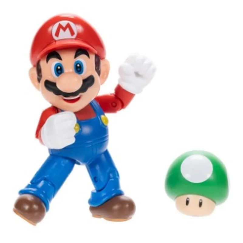 Figura Super Mario Bros De 10 Cm Con Seta Verde 42442 Mario Jakks