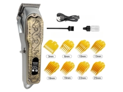 Kit Barba E Cabelo Sem Fio Aparador Profissional Visor Led Cinzento Hexinyigjly