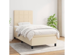 Vidaxl Cama Com Molas/colchão 90x200 Cm Tecido Cor Crème