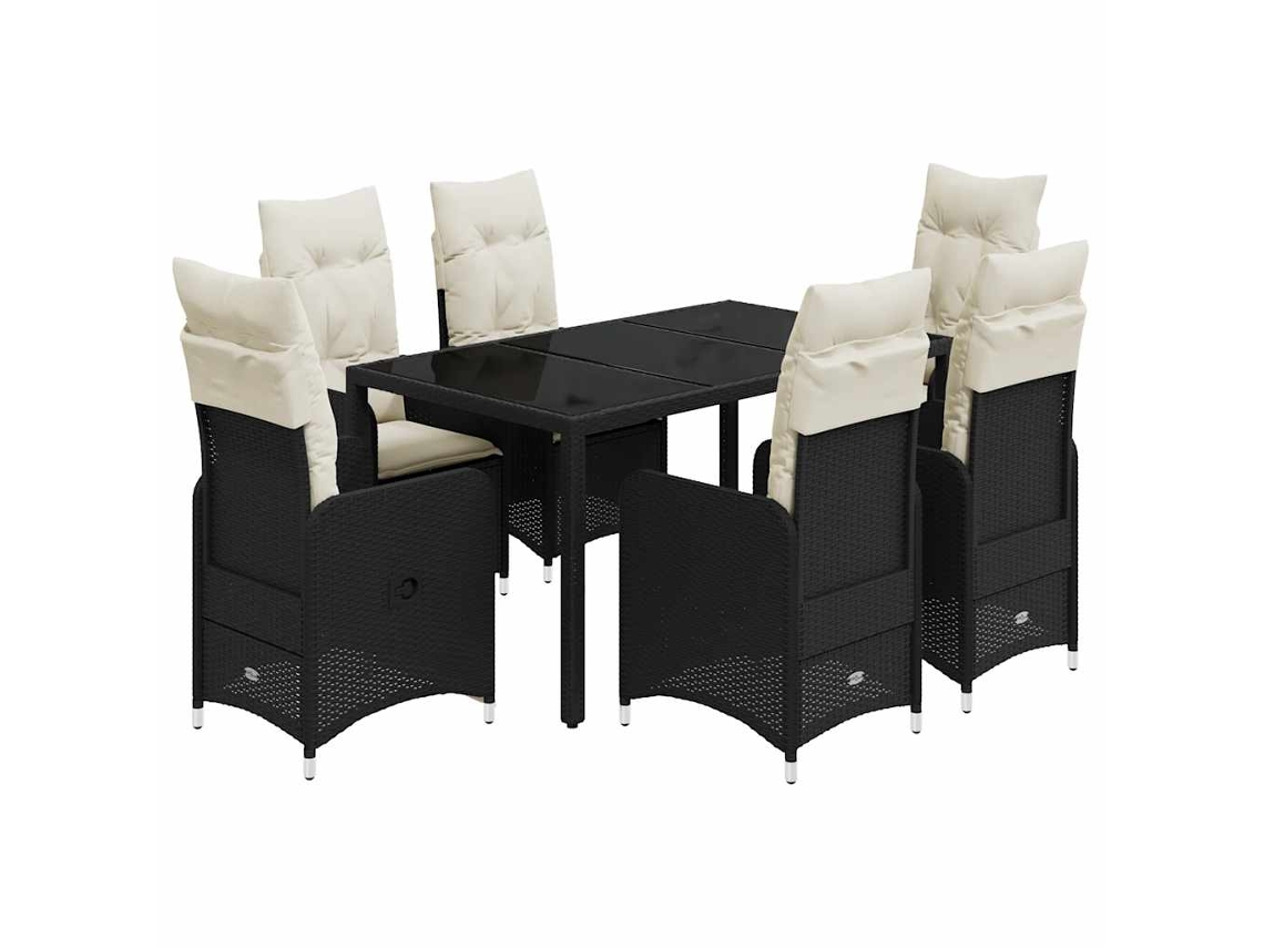 Bistro Set, Bistro Sets Vidaxl Preto Rattan / Vime (150 X 90 X 75 Cm)