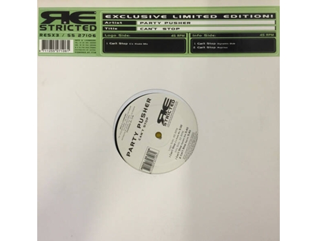 Vinil Cant Stop Restricted, For The Music (ftm)
