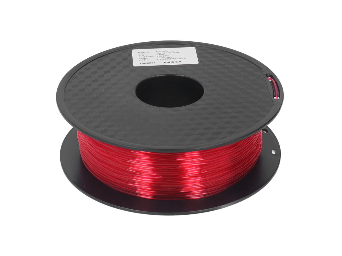Filamento Tpu 1.75mm 1kg Flexível Sem Entupimento Para Impressora 3d Fdm Consumíveis Vermelho Claro