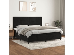 Vidaxl Cama Com Molas/colchão 200x200 Cm Veludo Preto