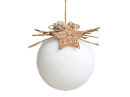 Bola De Natal De Espuma Com Floco De Neve E Sino Decoração
