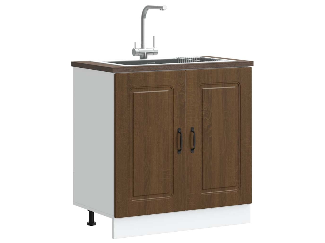 Vidaxl Armário Baixo Lavatório Kalmar Carvalho Castanho 80x46x81,5 Cm