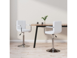 Vidaxl Cadeiras De Jantar Giratórias 2 Pcs Couro Artificial Branco