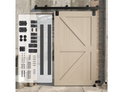 Conjunto de Ferragens para Portas Deslizantes de Alta Resistência 183 Cm Preto para Portas Individuais Ge