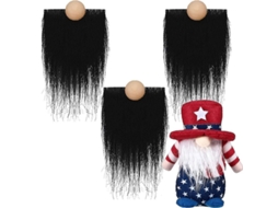 2026 conjunto 6 Peças Barbas de Anão Peludas e Contas de Madeira para Bonecos Gnome Natal Diy Manual