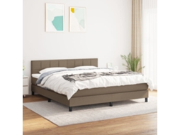 Vidaxl Cama Com Molas/colchão 180x200 Cm Tecido Castanho-acinzentado