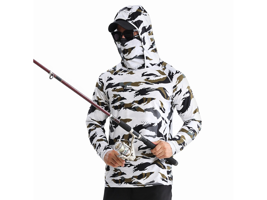 Camisa De Proteção Solar Masculina Yuysan, Manga Comprida Com Máscara Facial, Para Pesca, Secagem Rápida E Proteção Uv