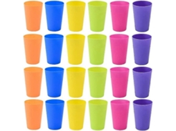 24 Copos Plásticos Reutilizáveis de 160ml para Crianças, 6 Núcleos, Ideais para Cozinha, Festa Ao Ar Livre, Piqueniques e Churrascos