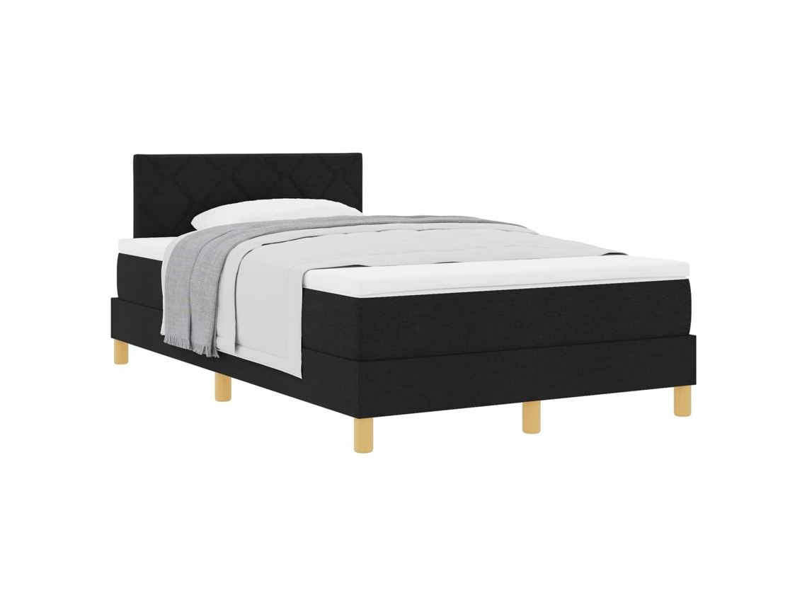 Cama Box com Colchão e Cabeceira Preto 120x200 cm Tecido MAISON EXCLUSIVE
