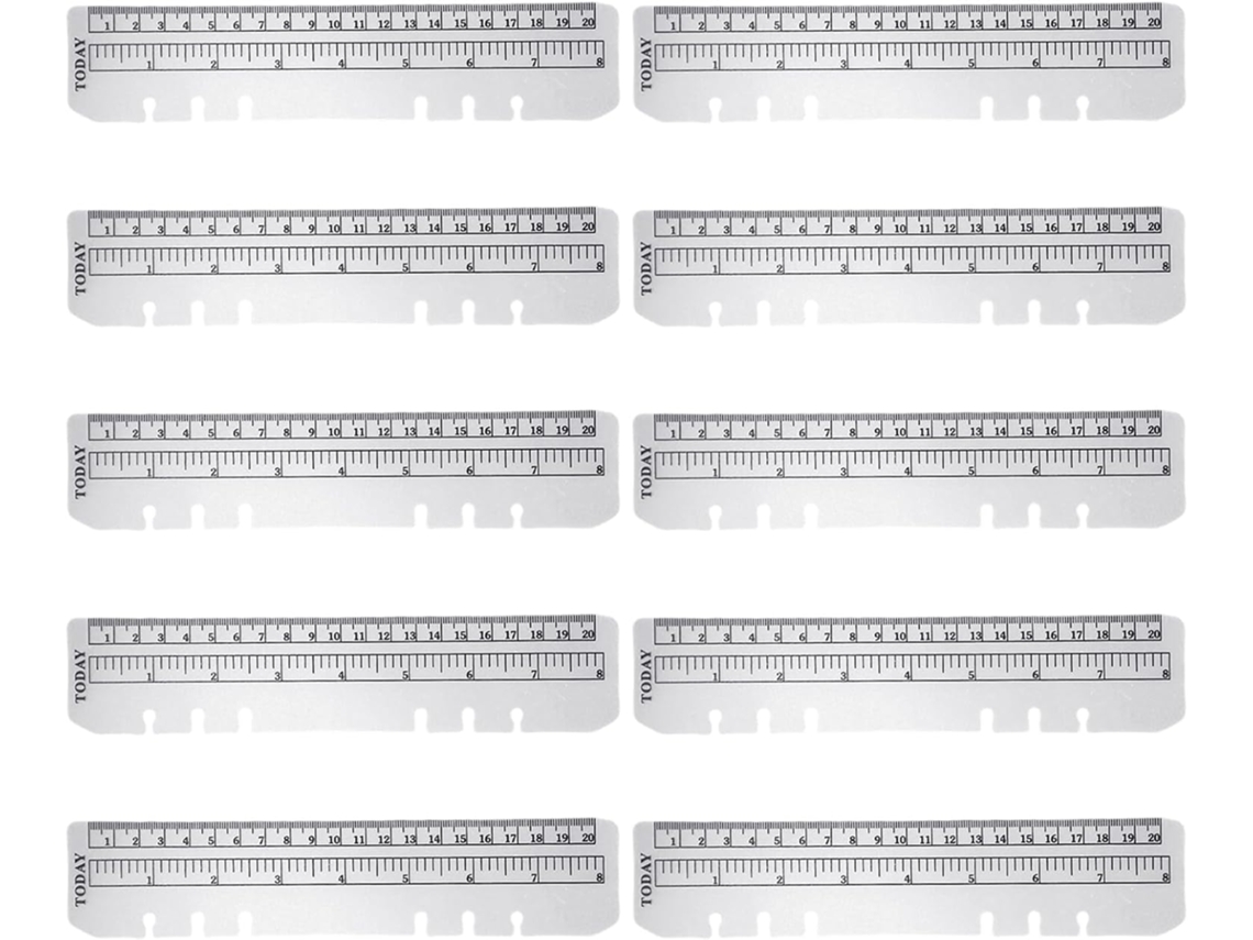 Conjunto De 10-marcadores Página Com 6-furos, Régua Marcadora De Páginas, Marcador De Página Plástico Para Caderno E