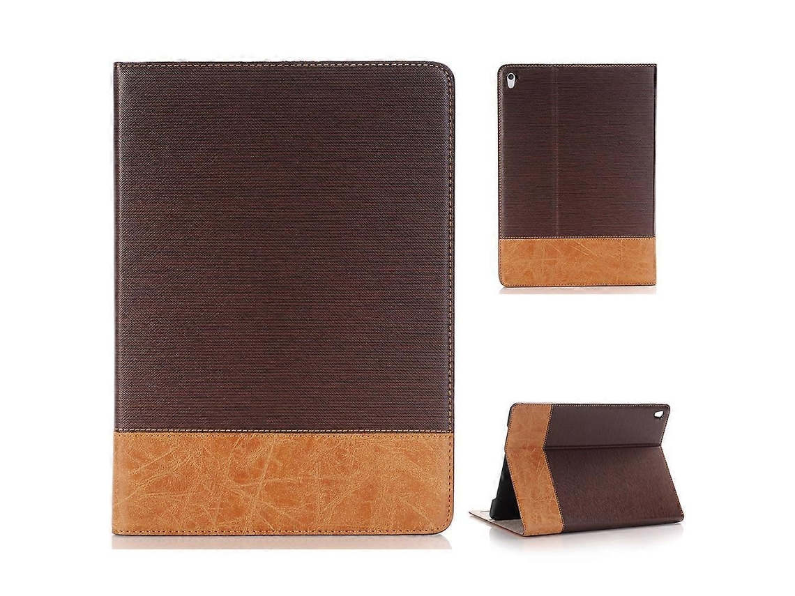 Capa Carteira Em Couro Pu E Tpu Com Suporte E Porta-cartões Para Ipad 9,7 Polegadas (2017), Marrom Elysve
