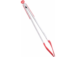 Pinça Para Alimentos Vanzack Antiderrapante E Resistente Ao Calor, Em Aço Inoxidável E Silicone Vermelho, Ideal Para