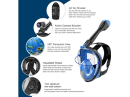 Máscara de Snorkel Completa com Encaixe para Câmera BRILVIBERA