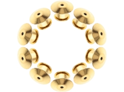 Broches de metal dourado, 10 unidades, com data plana, para crachás e pins, ideais para reuniões e uso fora da mesa.