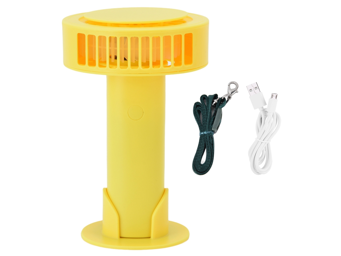 Ventilador Elétrico Portátil 3 Velocidades Usb Amarelo